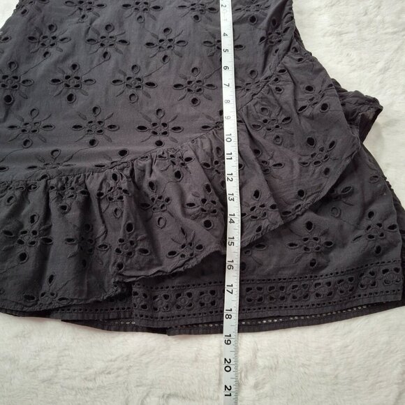 Express Embroidered Eyelet Skirt Sz 6 Mini 100% Cotton Ruffle Cottagecore Boho - Picture 15 of 15